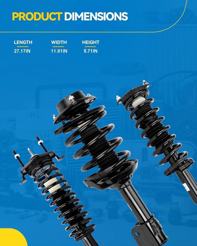 PHILTOP Rear Struts for Chrysler Sebring 2001-2006,for Dodge Stratus 2001-2006, Shock Absorber Complete Suspension 271311 * 2, Struts with Coil Spring Assemblies SAA987 2 Pcs - Image 3